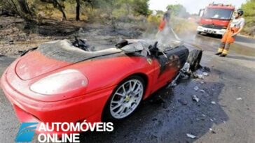 Ferrari 360 Modena de Banega incendiou