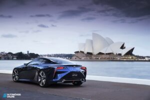 New Lexus LF-LC Concept Blue opala 2013 rear profile left view