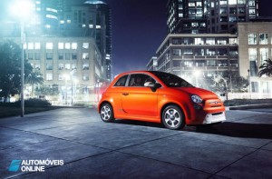 First images Fiat 500e profile right view 2013