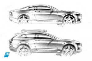 New volvo xc90 concept xc coupe live trace draw Detroit Salon 2014