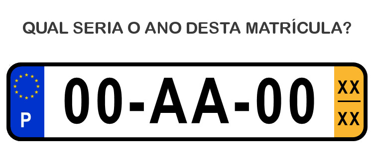 A que ano corresponde a matricula do um carro?